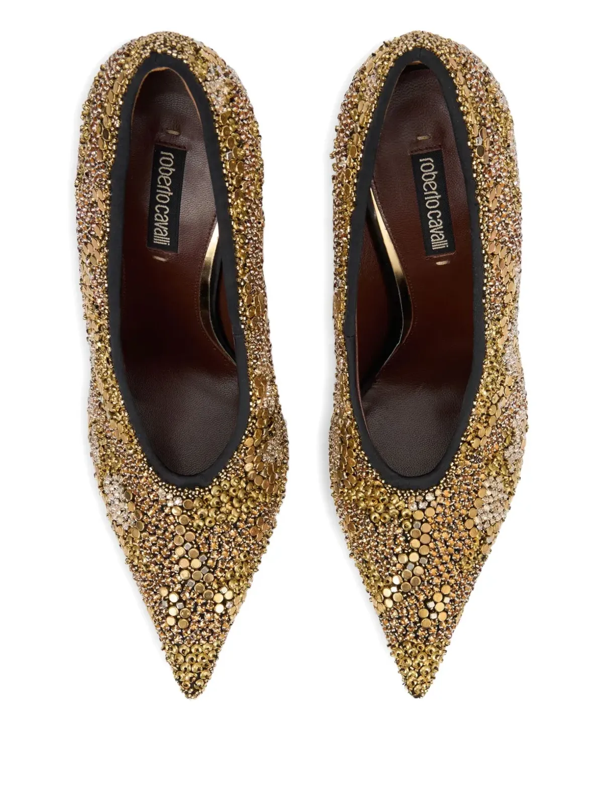 Roberto Cavalli pointed embellished pumps - Yellow - 画像3