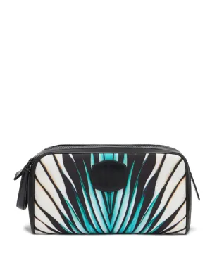 Roberto Cavalli 洗面バッグ 葉柄プリント レザー装飾 - サムネイル1