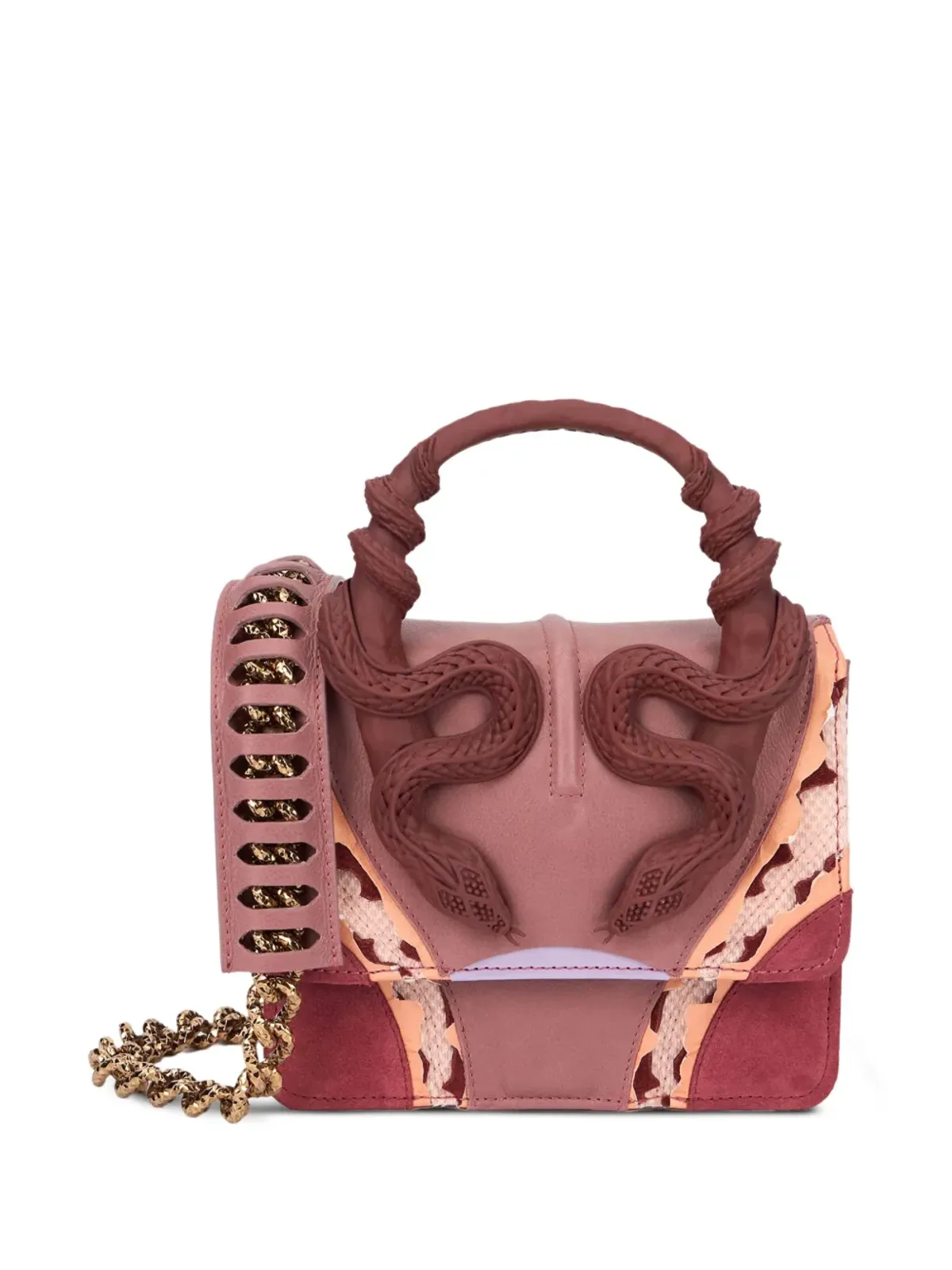 Roberto Cavalli 蛇モチーフのレザートートバッグ - 画像1