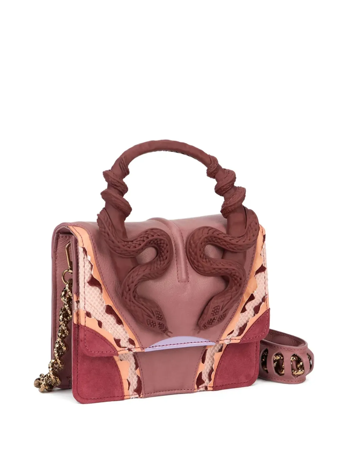 Roberto Cavalli 蛇モチーフのレザートートバッグ - 画像2