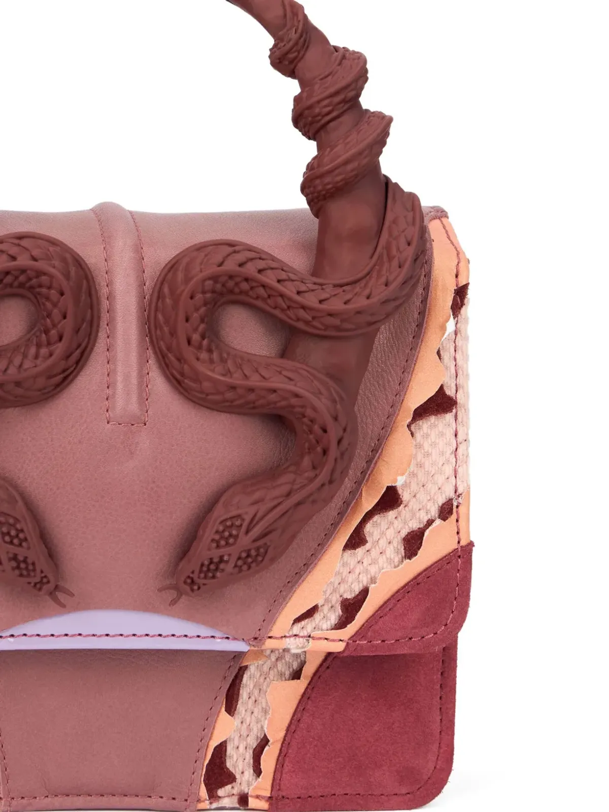 Roberto Cavalli 蛇モチーフのレザートートバッグ - 画像4
