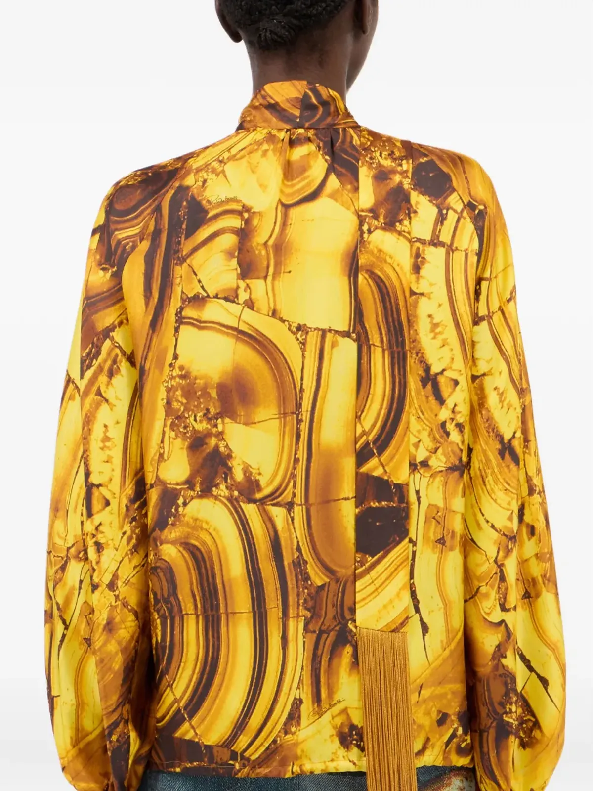 Roberto Cavalli スカーフディテール ブラウス - Yellow - 画像5