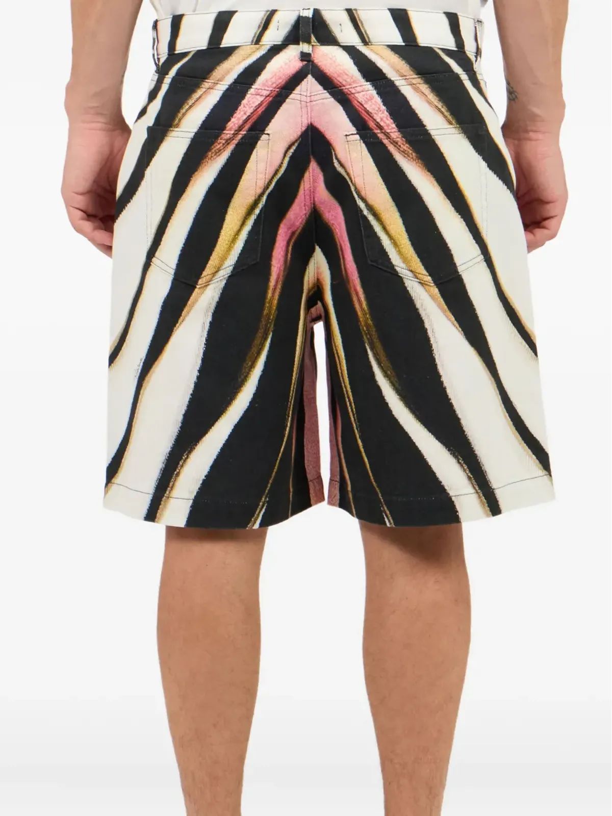 Roberto Cavalli ゼブラ柄デニムショーツ - 画像5