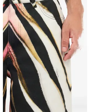 Roberto Cavalli ゼブラ柄デニムショーツ - サムネイル3