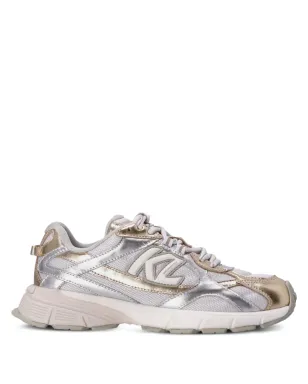 Karl Lagerfeld Orion metallic-effect panelled low-top sneakers - Silver - サムネイル1