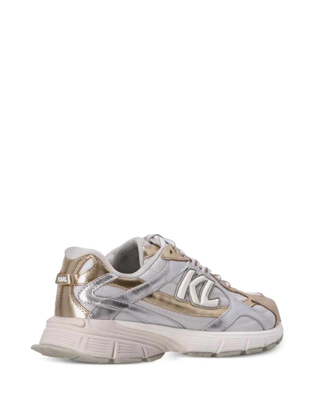 Karl Lagerfeld Orion metallic-effect panelled low-top sneakers - Silver - 画像4