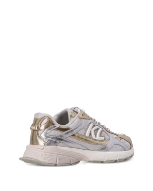 Karl Lagerfeld Orion metallic-effect panelled low-top sneakers - Silver - サムネイル4