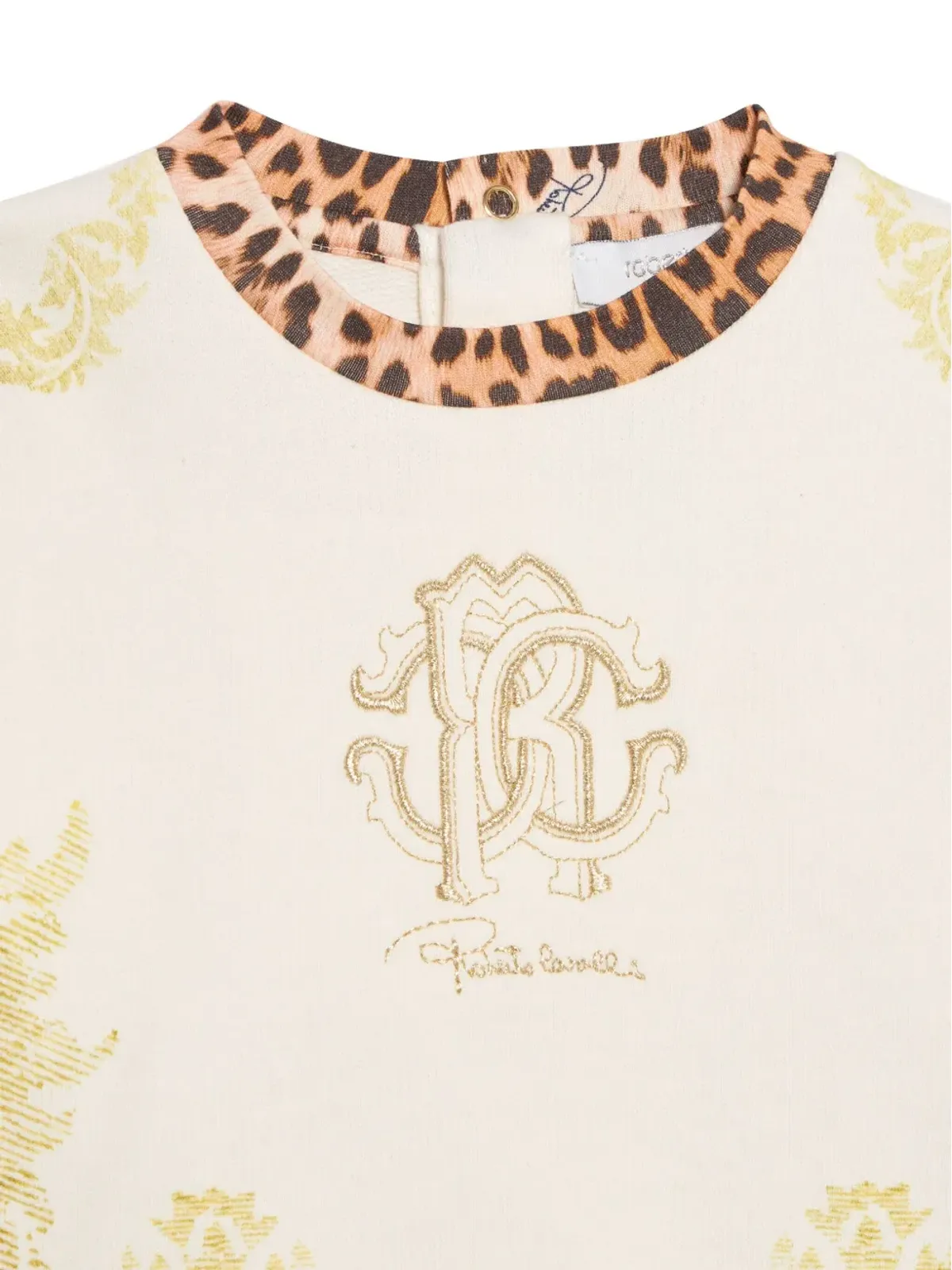 Roberto Cavalli Junior ジャガー柄ロゴ入りフード付きスウェットシャツ - 画像4