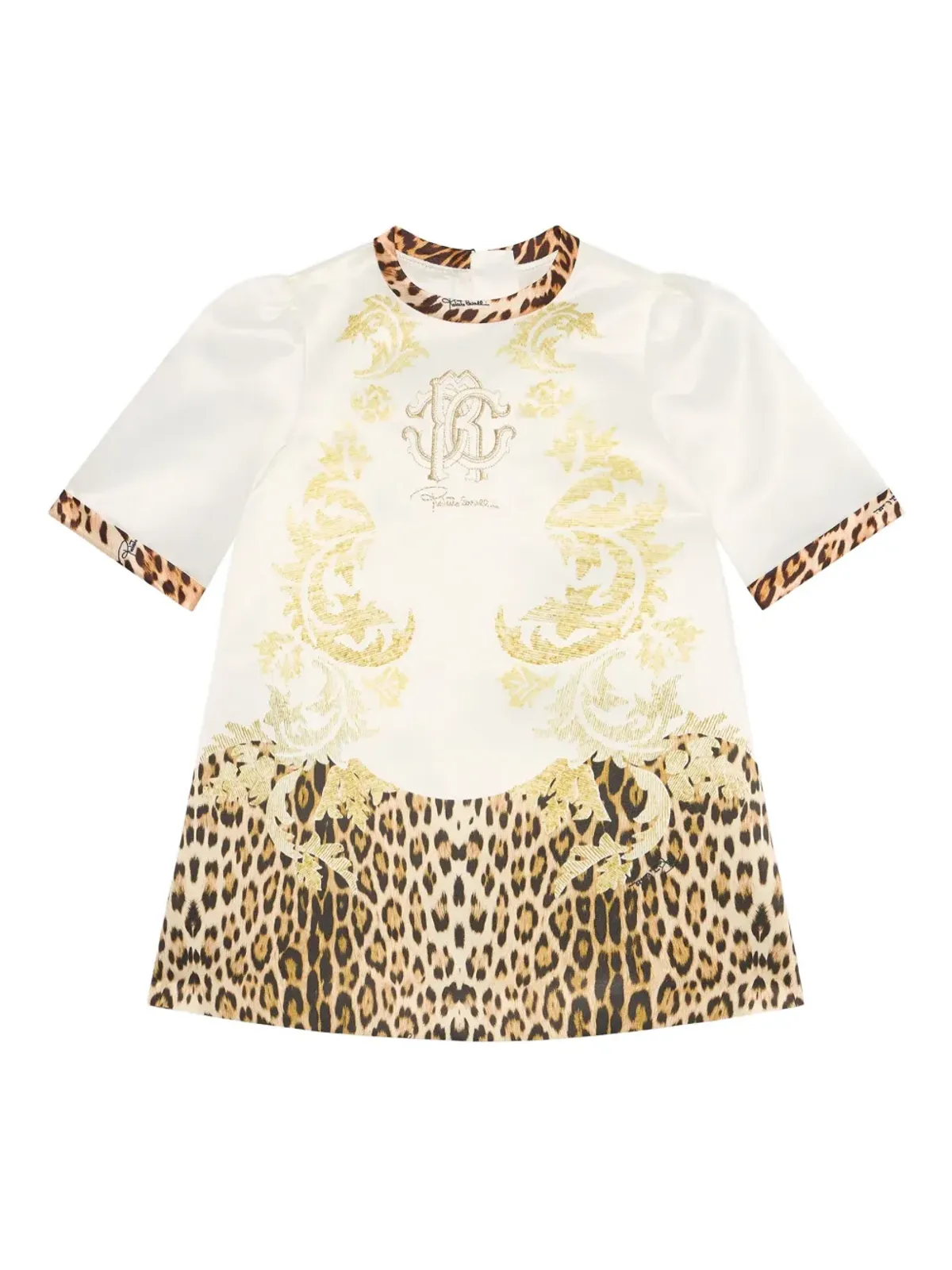 Roberto Cavalli Junior ジャガー柄サテンのドレス - 画像4