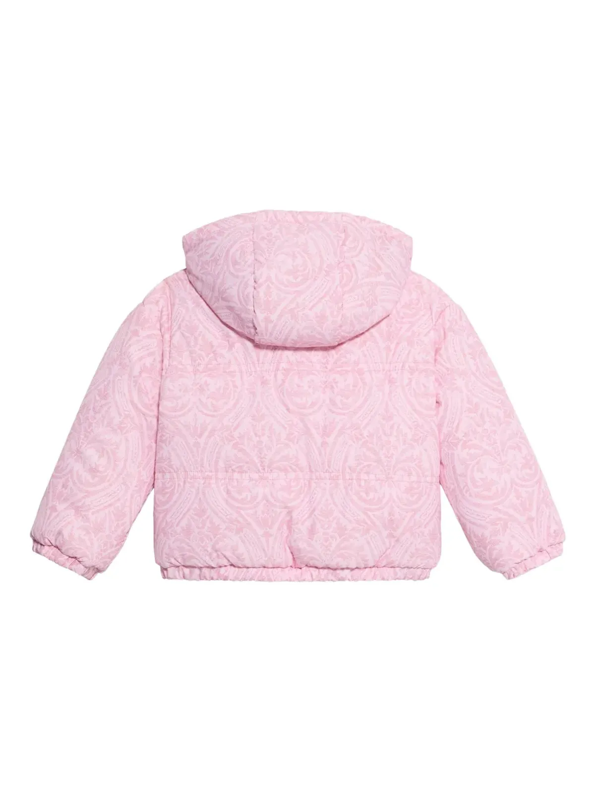 Roberto Cavalli Junior damask-print hooded padded jacket - Pink - 画像2