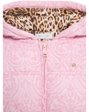 Roberto Cavalli Junior damask-print hooded padded jacket - Pink - サムネイル3