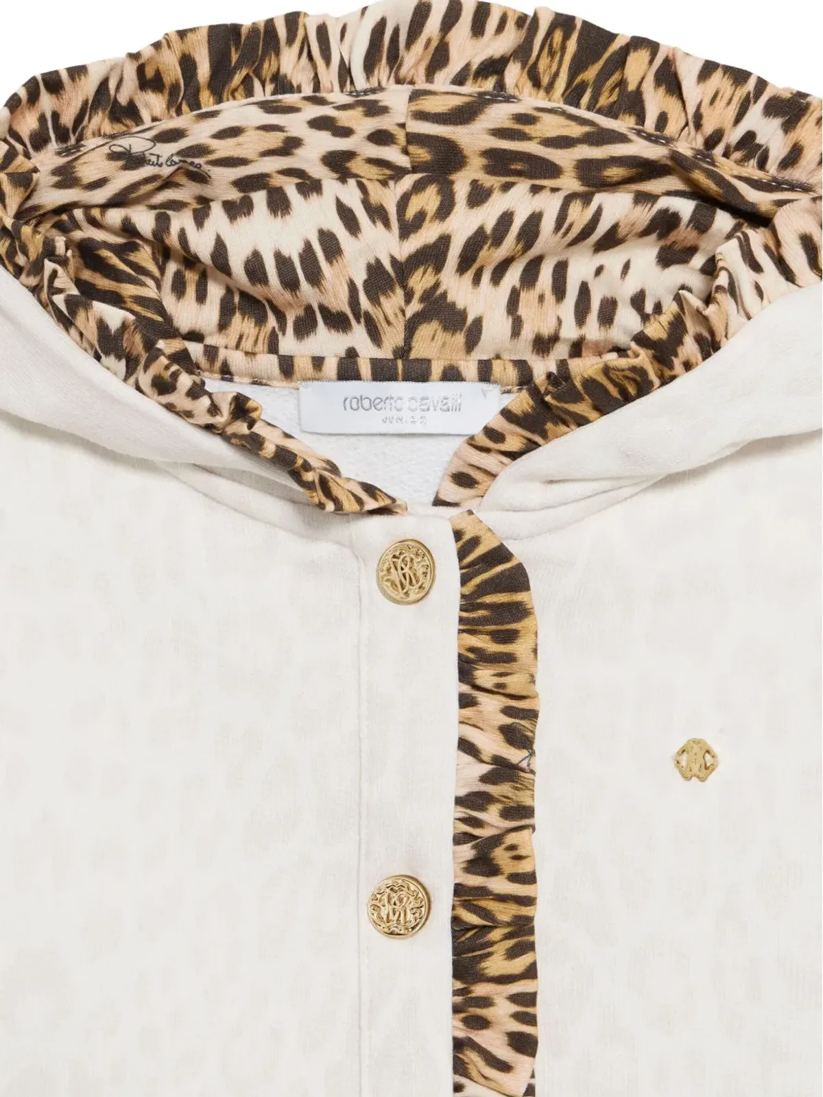 Roberto Cavalli Junior ヒョウ柄スウェット ホワイト - 画像3