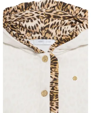 Roberto Cavalli Junior ヒョウ柄スウェット ホワイト - サムネイル3