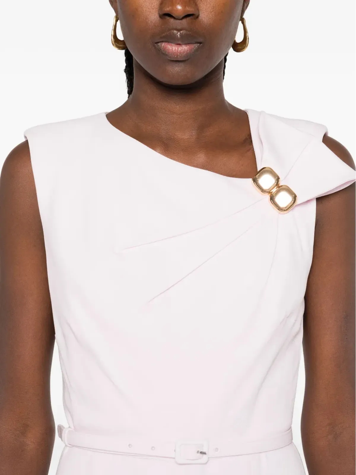 Roland Mouret ノットディテール ベルト付き ミディドレス ピンク - 画像5