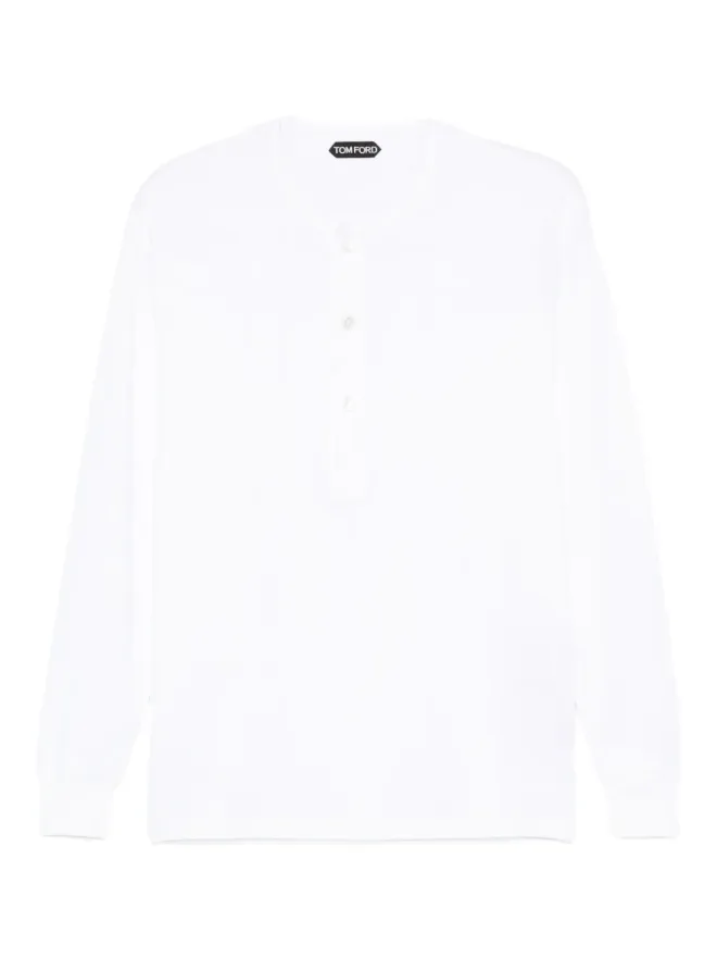 TOM FORD TOM FORD リブ編みヘンリーネックTシャツの商品画像