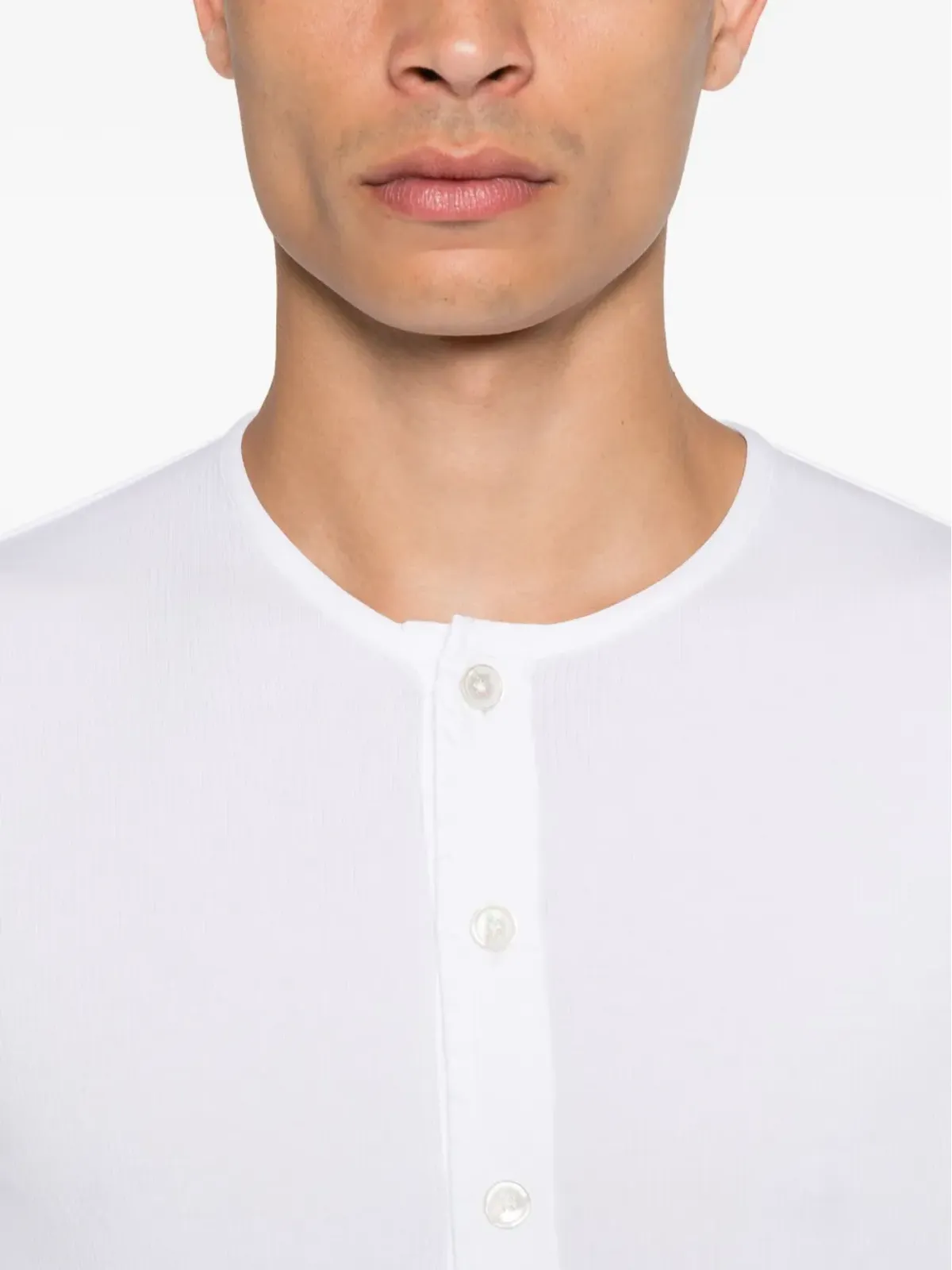 TOM FORD リブ編みヘンリーネックTシャツ - 画像4
