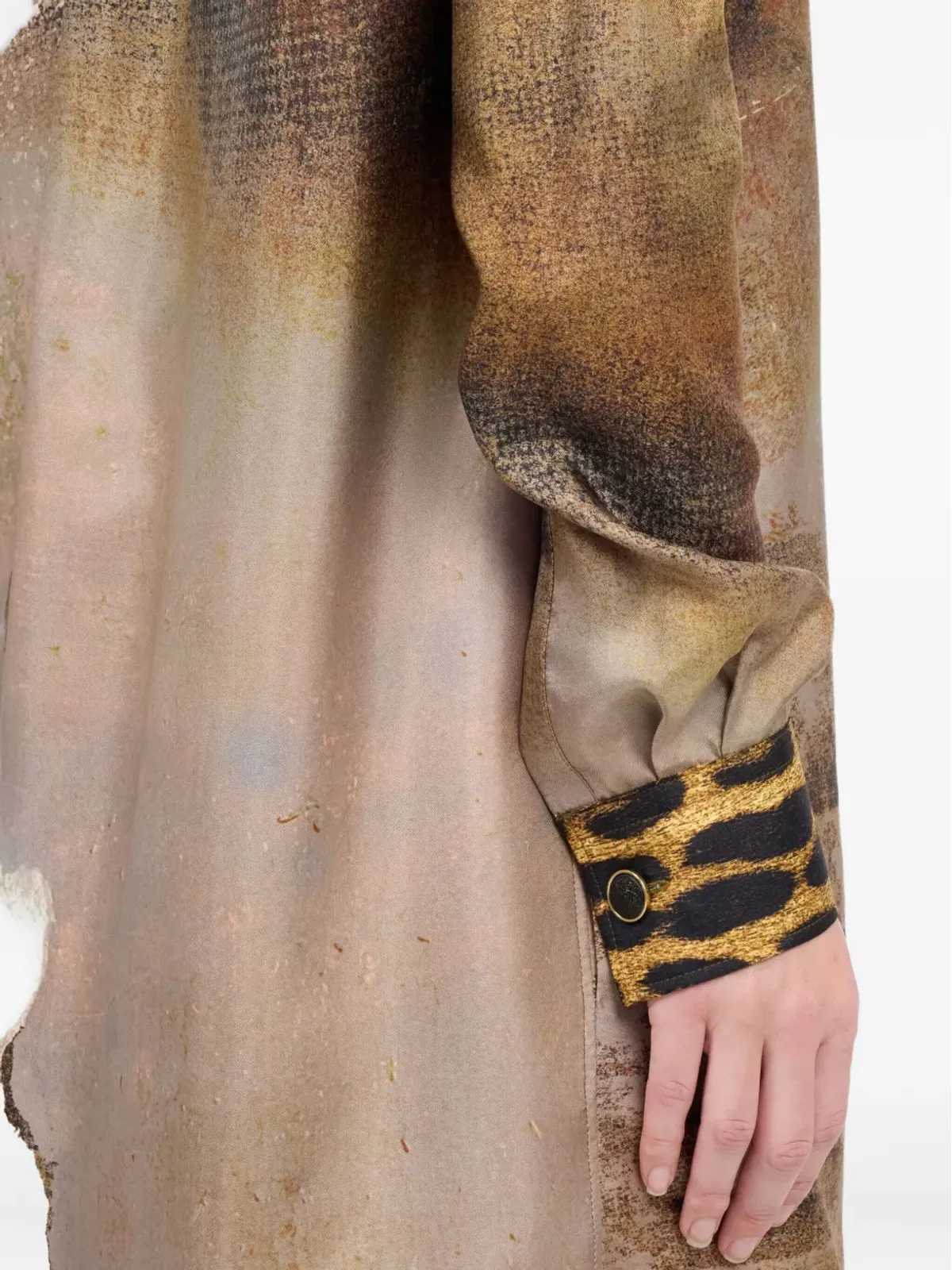 Roberto Cavalli マーブルプリント シャツドレス - 画像5