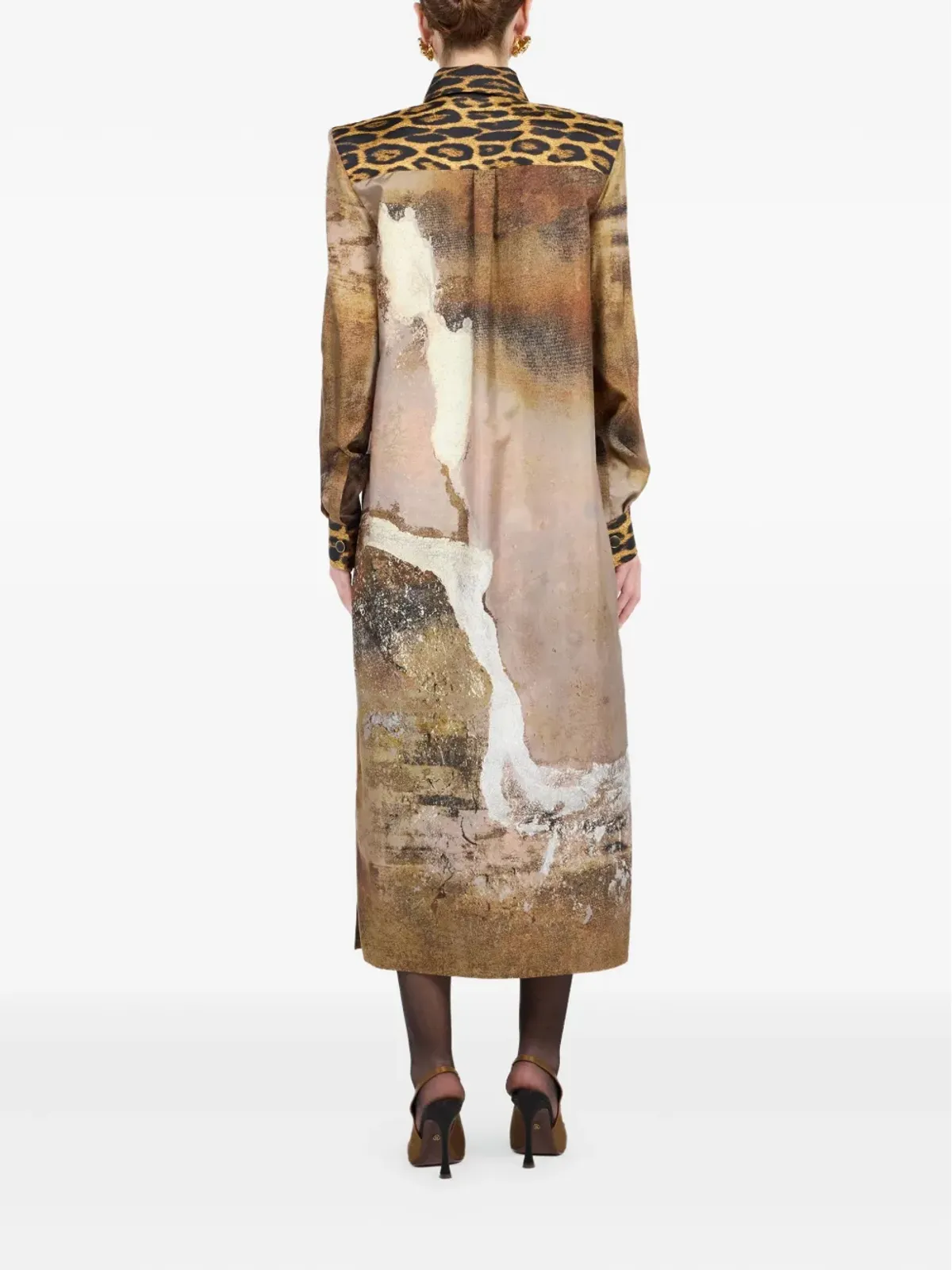 Roberto Cavalli マーブルプリント シャツドレス - 画像4