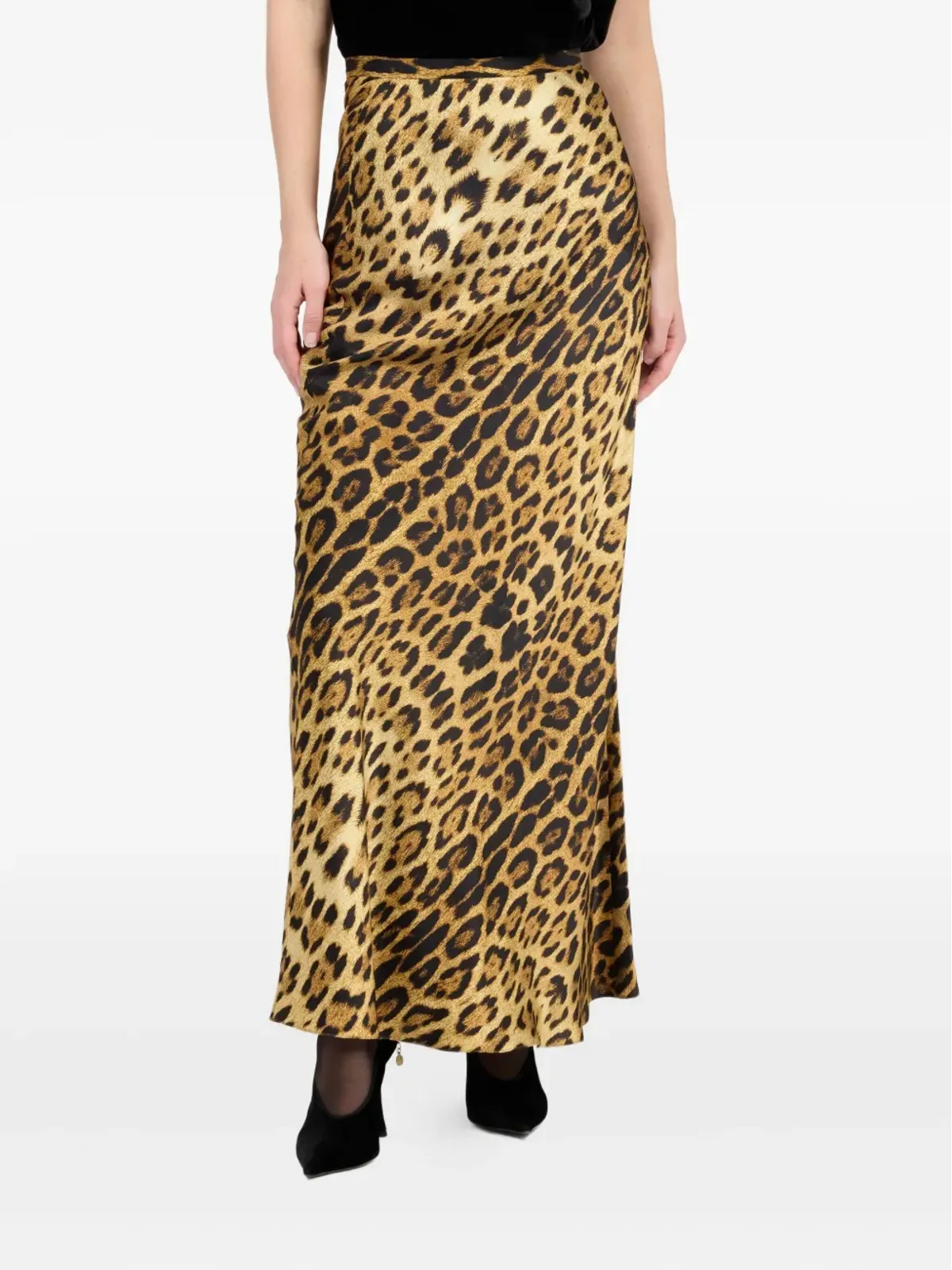 Roberto Cavalli ジャガー柄シルクスカート - 画像3