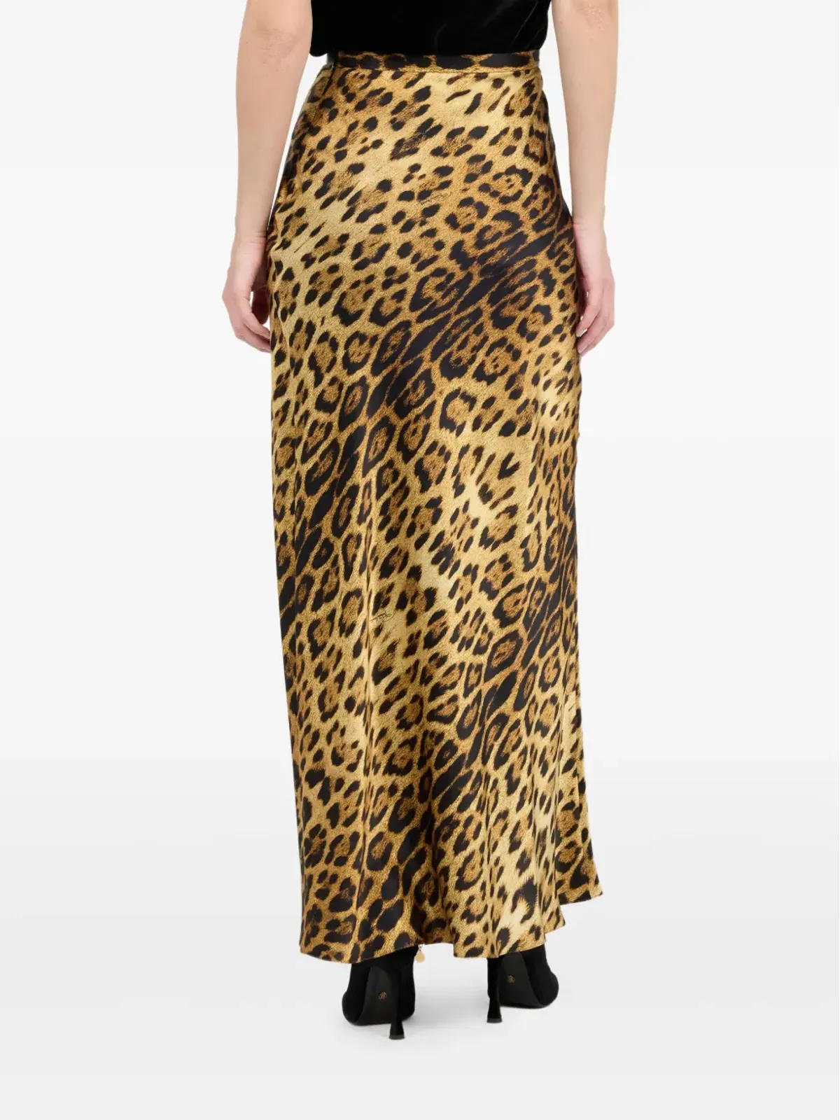 Roberto Cavalli ジャガー柄シルクスカート - 画像4
