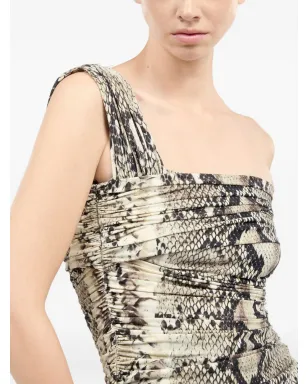 Roberto Cavalli ワンショルダースネークスキンプリント ミニドレス - サムネイル5