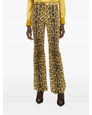 Roberto Cavalli ジャガー柄フレアデニムパンツ - サムネイル3