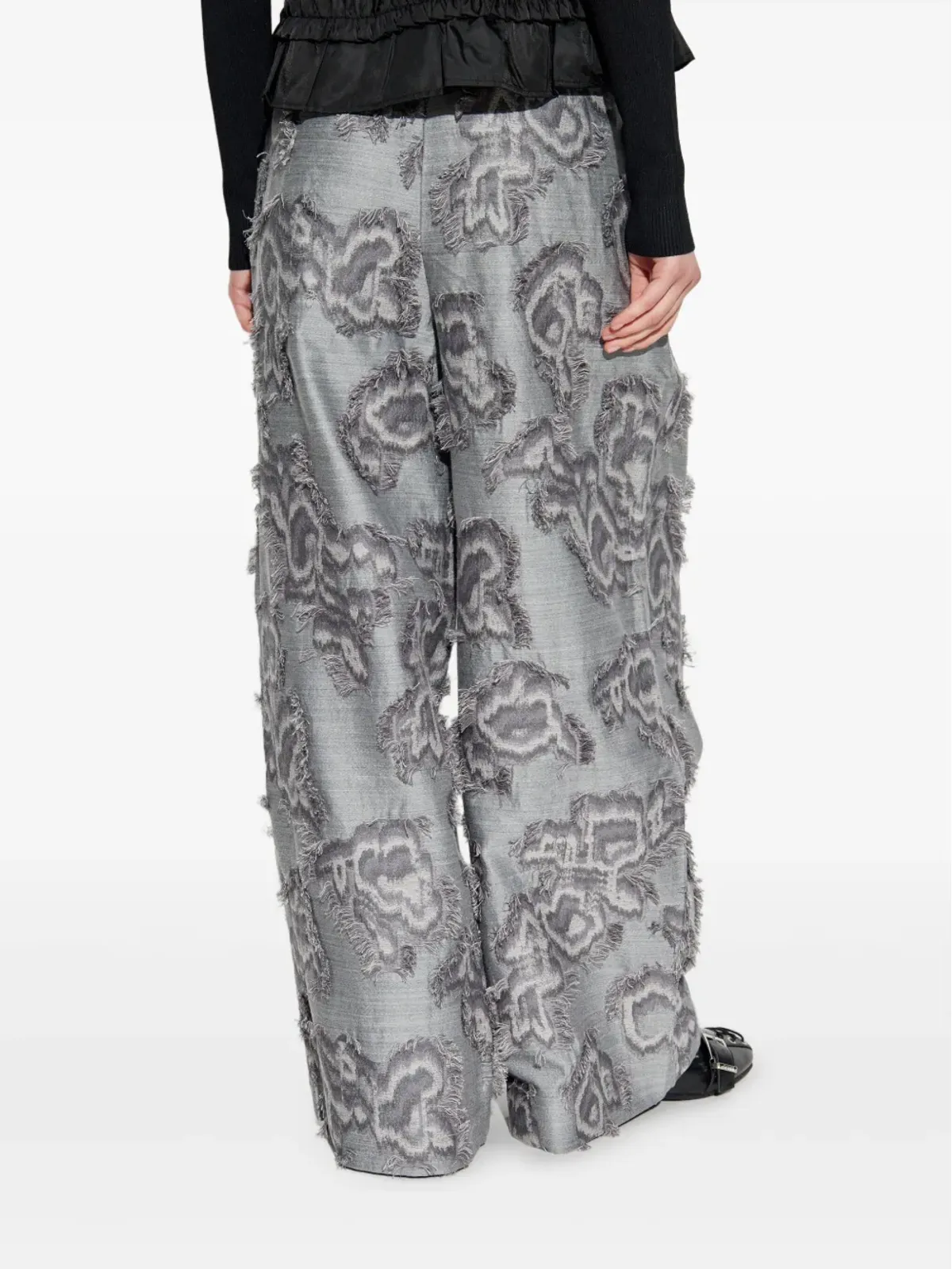 GANNI 裾ほつれ花柄パラッツォパンツ - 画像4