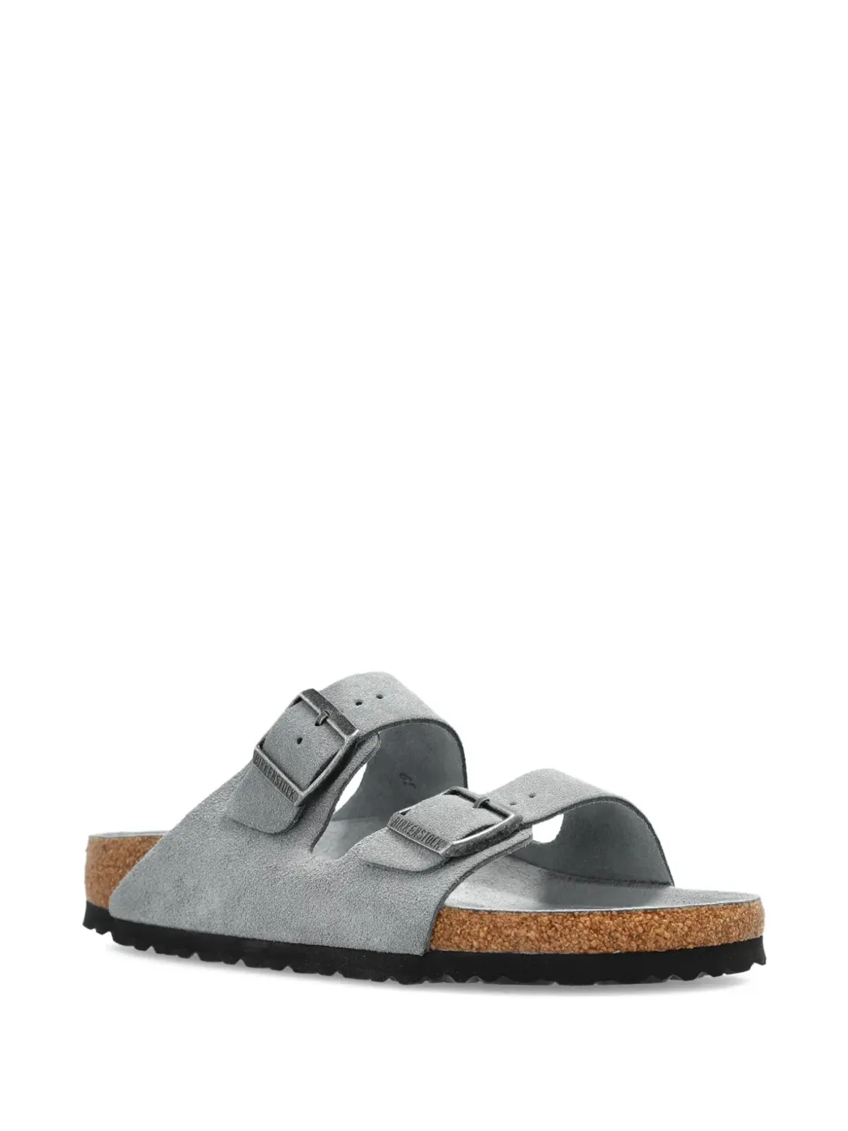 Birkenstock ダブルバックル スエード フラットサンダル - グレー - 画像2