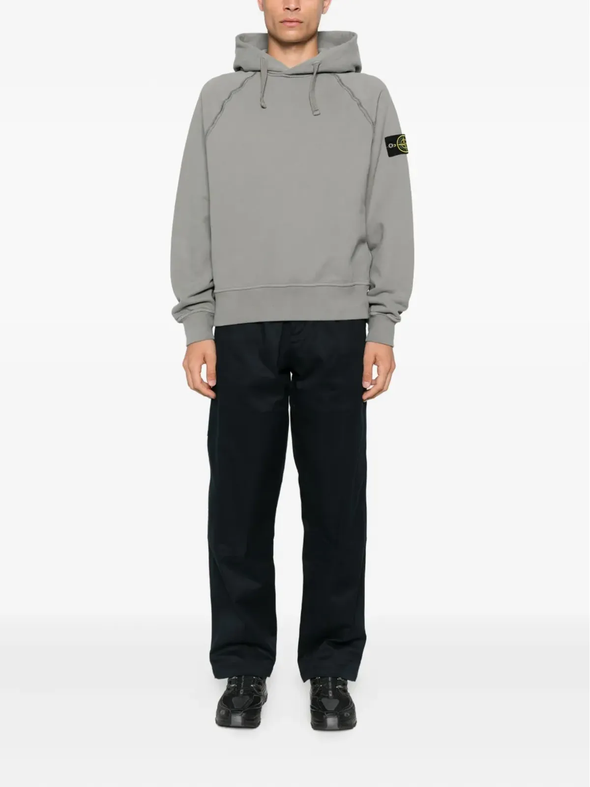 Stone Island ラグランスリーブ ロゴパッチ フード付きパーカー - 画像2