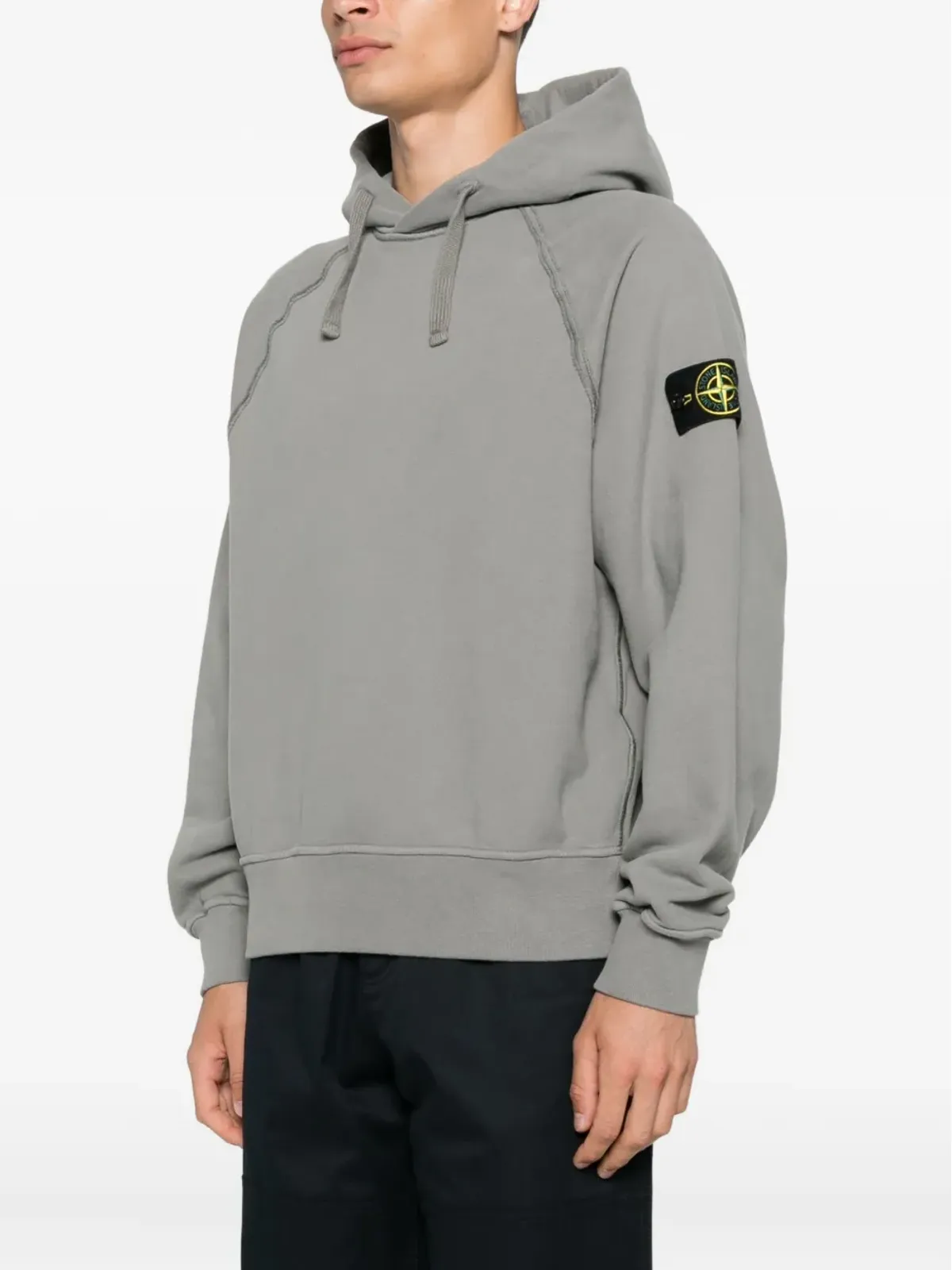 Stone Island ラグランスリーブ ロゴパッチ フード付きパーカー - 画像3
