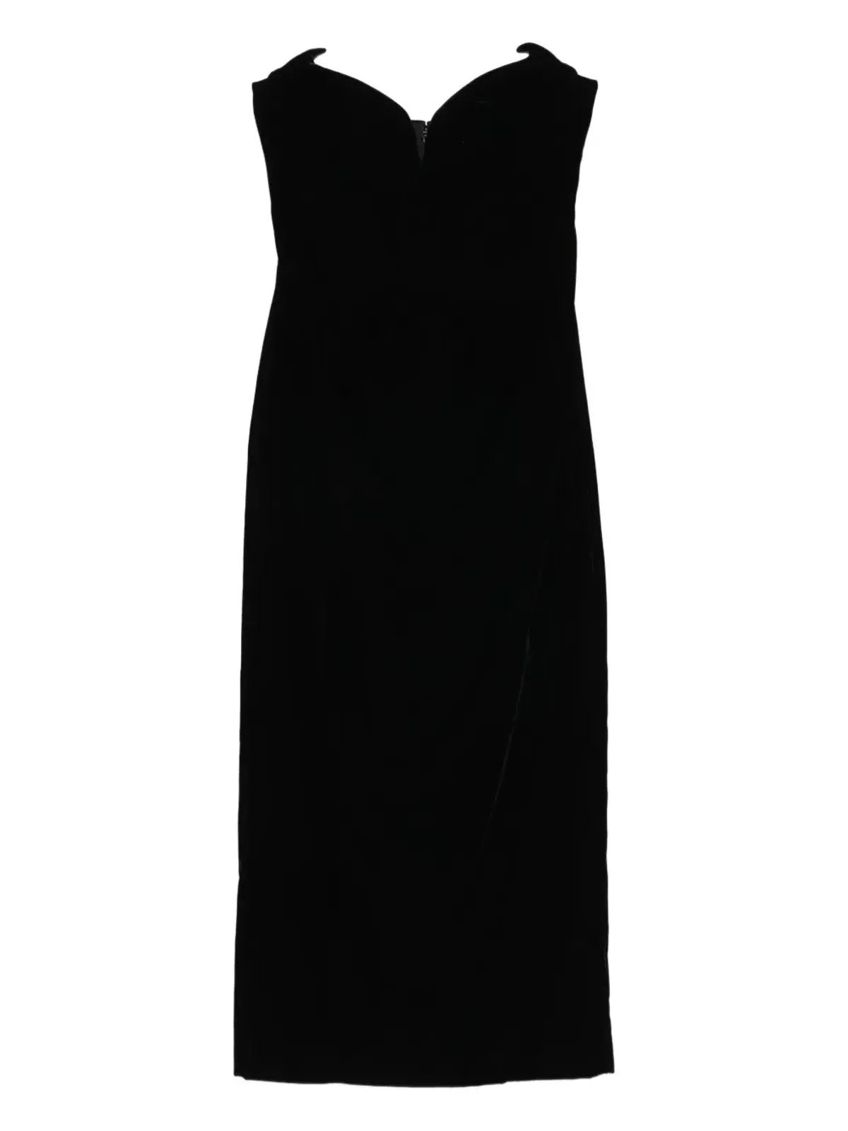 Mugler シグネチャー・スイートハートネックライン ベルベットドレス - 画像1