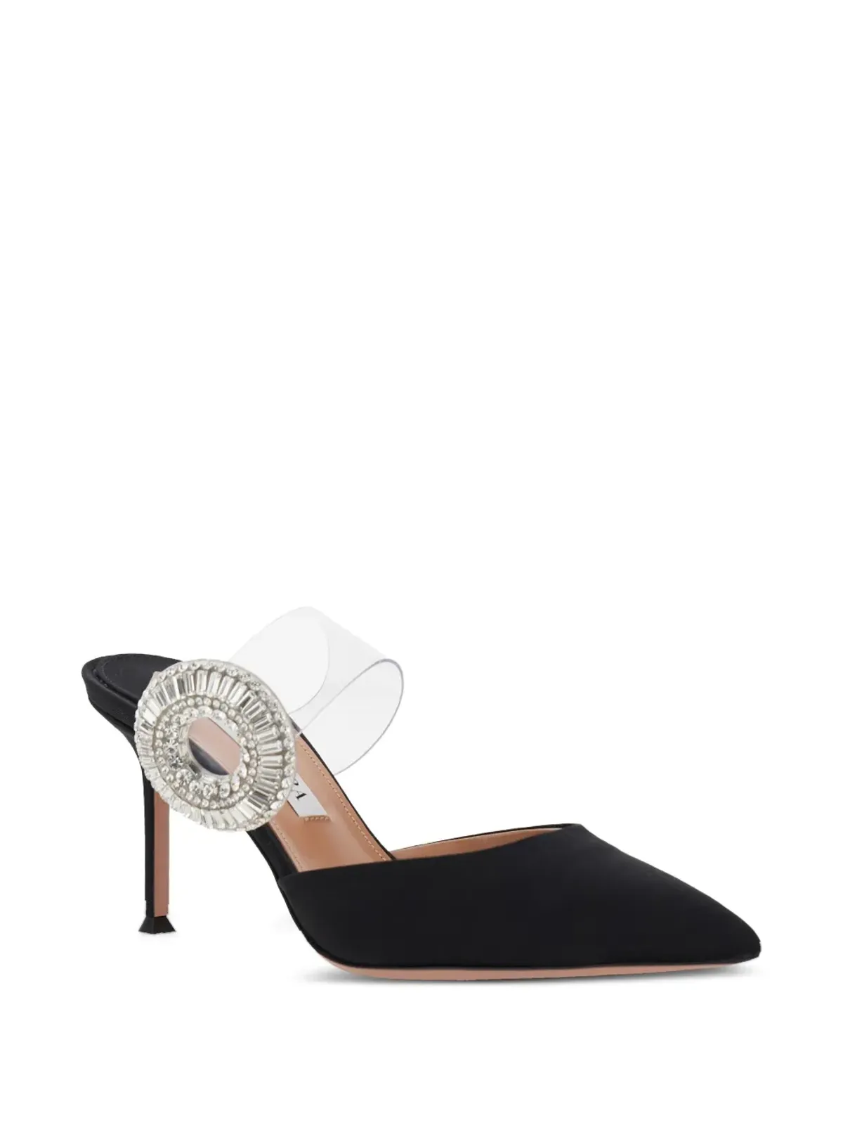 Aquazzura クリスタルフープ ポイントトゥミュール - ブラック - 画像2