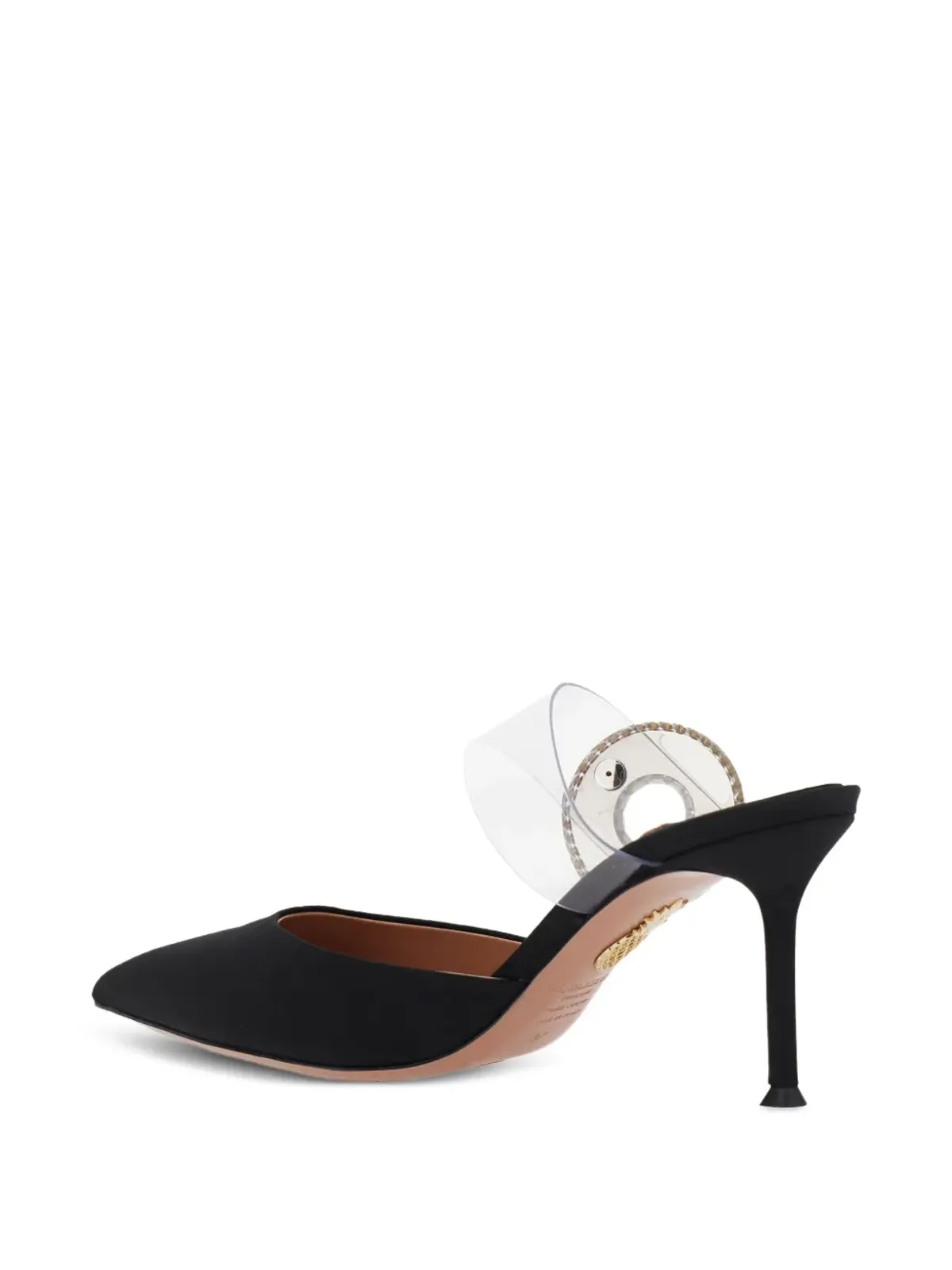 Aquazzura クリスタルフープ ポイントトゥミュール - ブラック - 画像3
