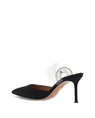 Aquazzura クリスタルフープ ポイントトゥミュール - ブラック - サムネイル3