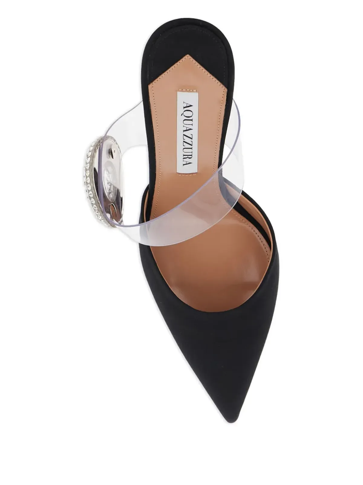 Aquazzura クリスタルフープ ポイントトゥミュール - ブラック - 画像4