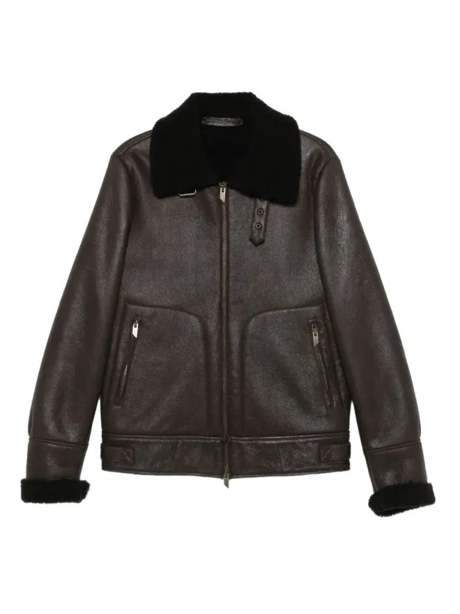 Salvatore Santoro Salvatore Santoro シアリングカラー レザー ジャケットの商品画像