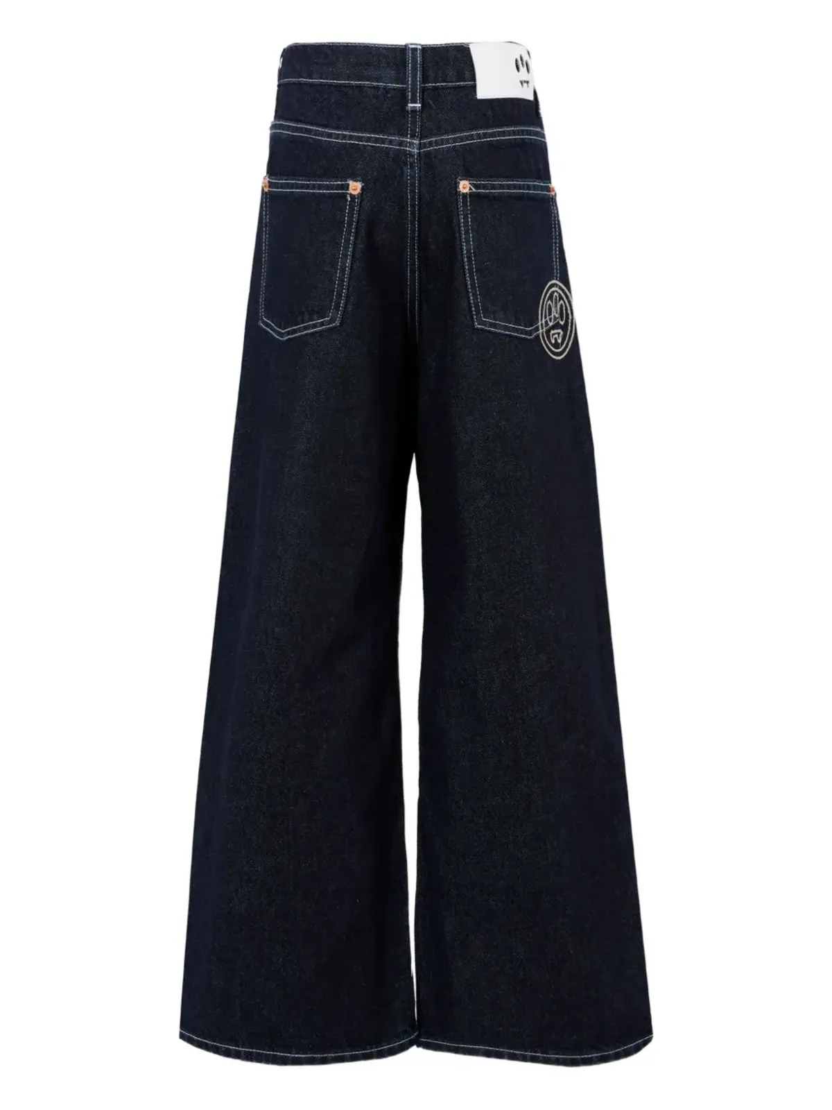 Barrow kids コントラストステッチ・ワイドレッグジーンズ - 画像2