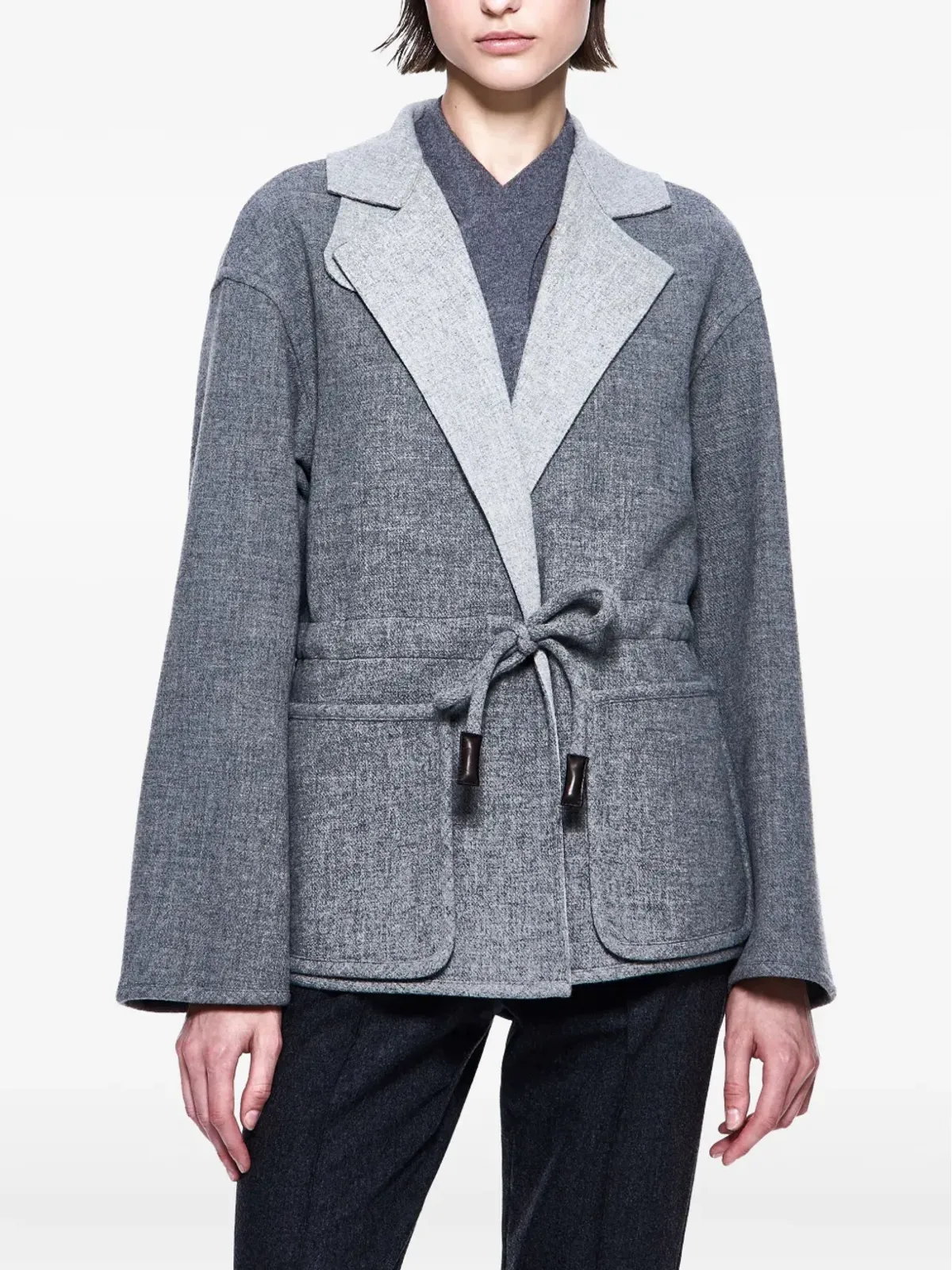 Giorgio Armani ドローストリングジャケット - グレー - 画像2