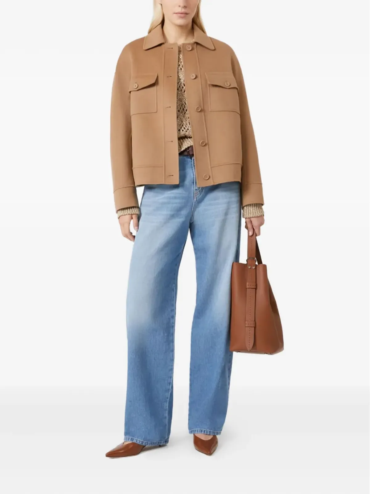 Max Mara レザーパッチジーンズ - 画像2