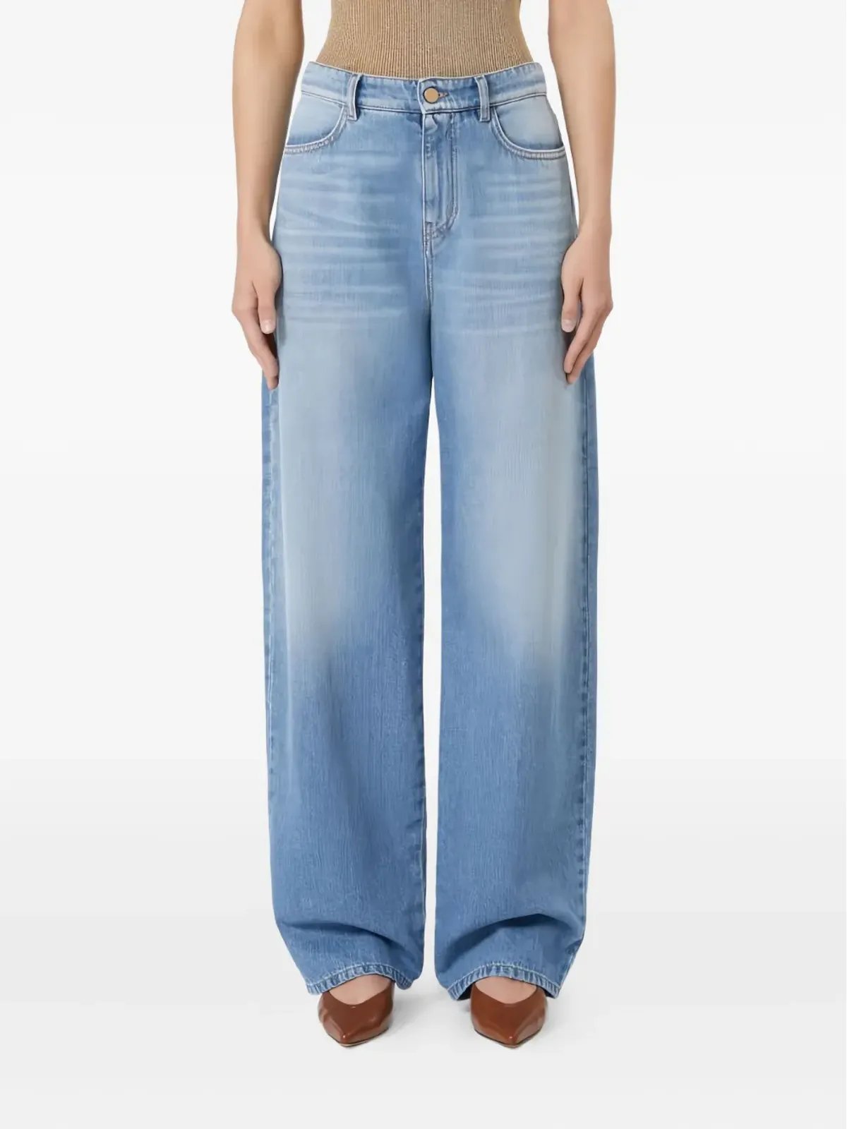 Max Mara レザーパッチジーンズ - 画像3