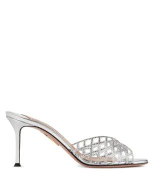 Aquazzura クリスタル付きラティス柄ミュール - サムネイル1