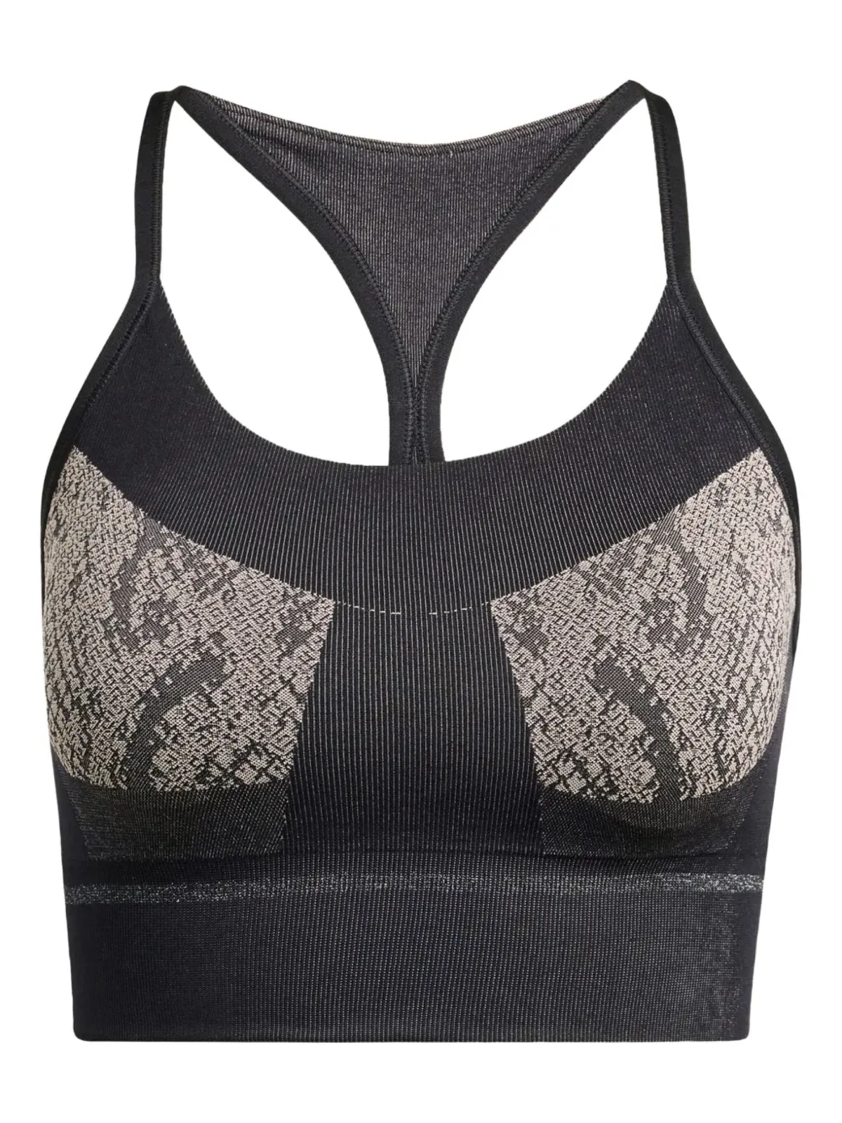 adidas by Stella McCartney スネークスキン柄スポーツブラ - ブラック - 画像1