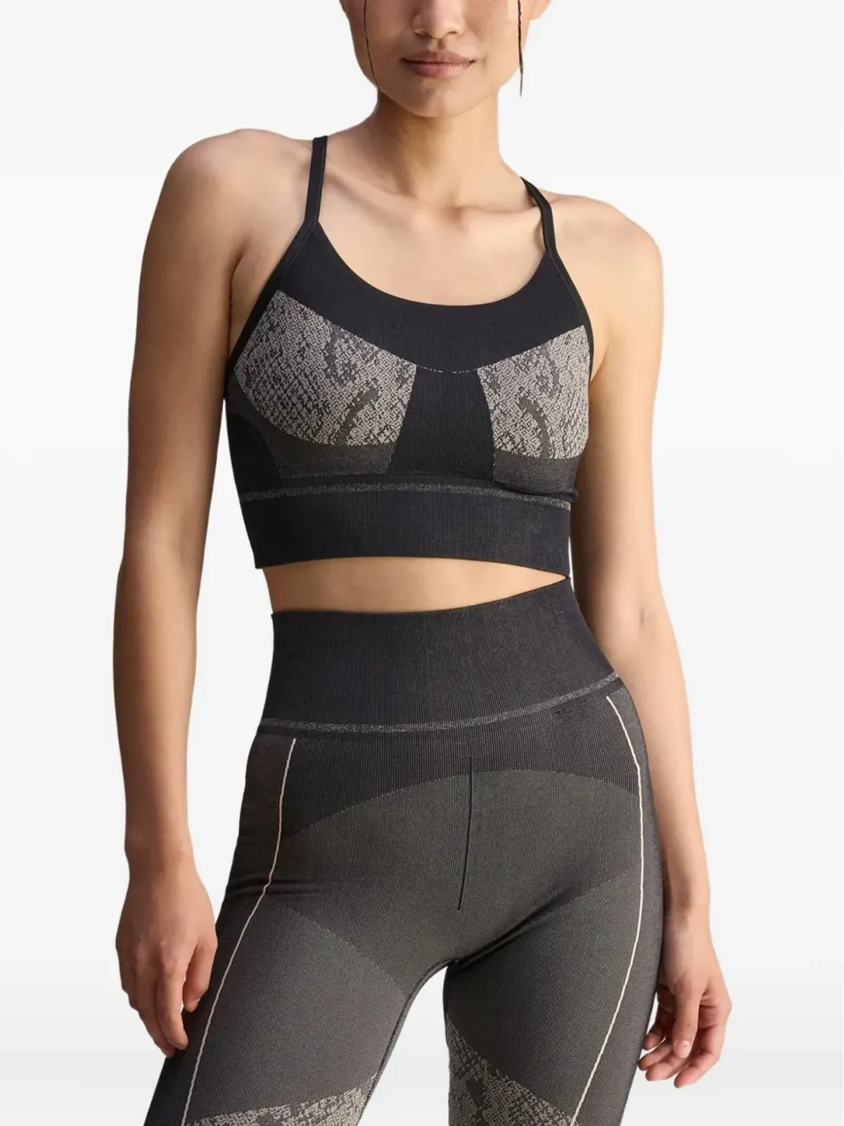 adidas by Stella McCartney スネークスキン柄スポーツブラ - ブラック - 画像2