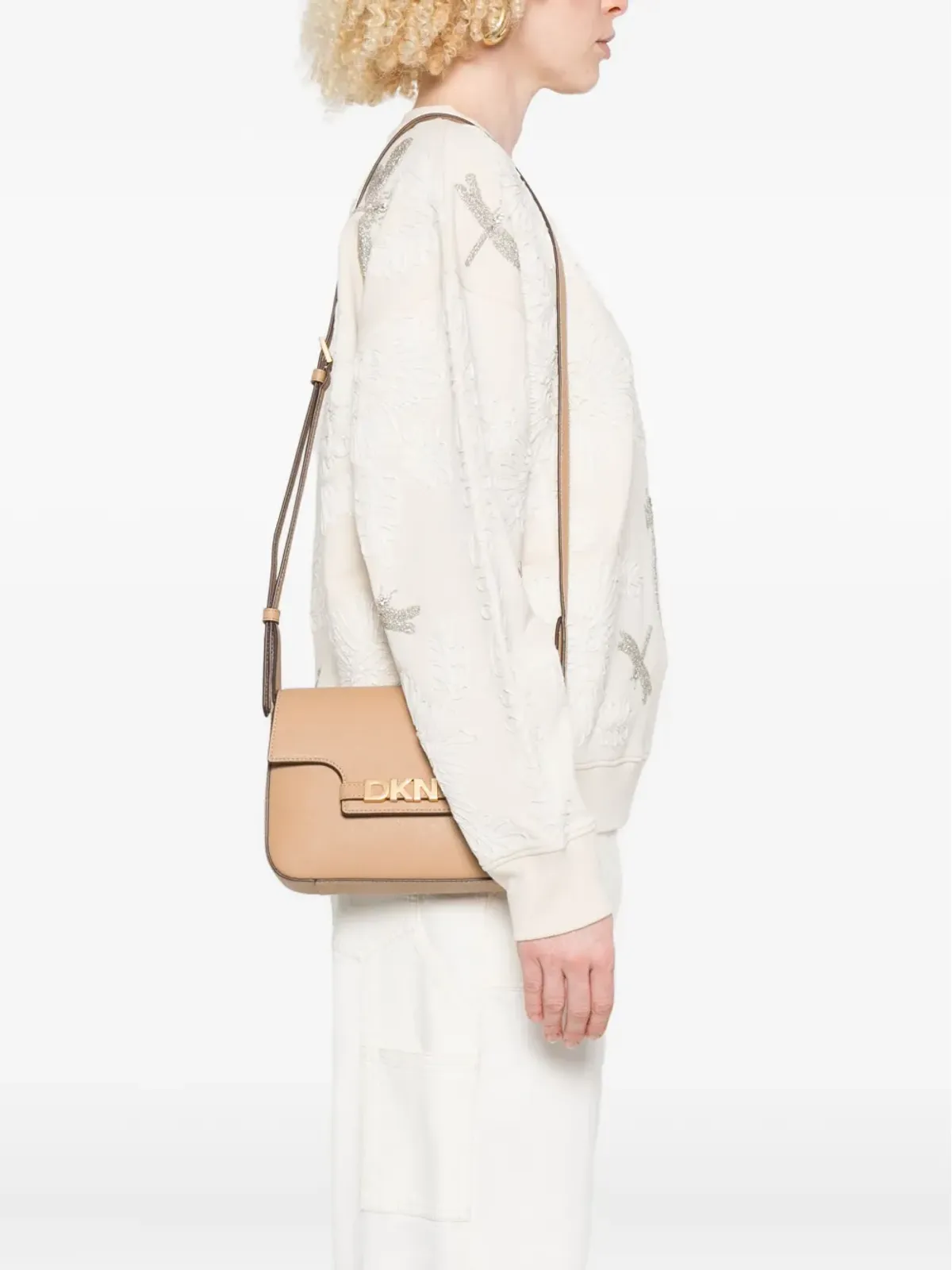 DKNY ロゴプレート ショルダーバッグ - 画像2