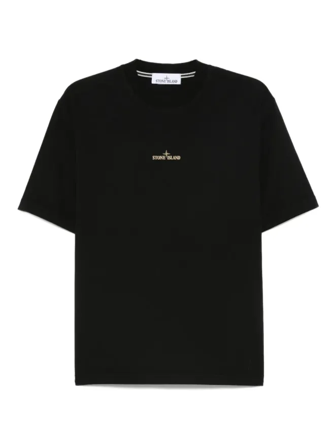 Stone Island Stone Island ロゴ刺繍コットンTシャツの商品画像