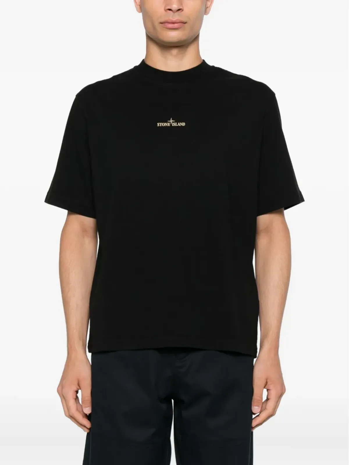 Stone Island ロゴ刺繍コットンTシャツ - 画像3