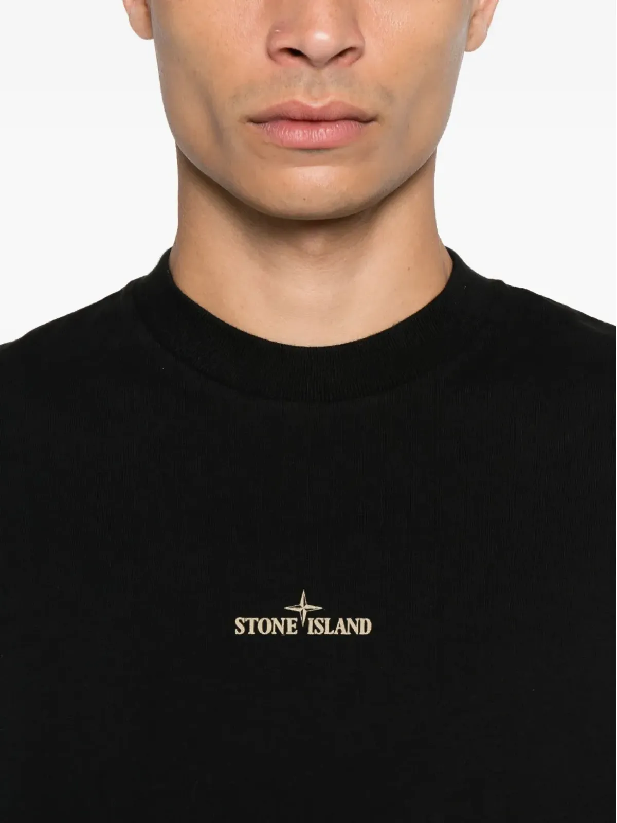 Stone Island ロゴ刺繍コットンTシャツ - 画像4
