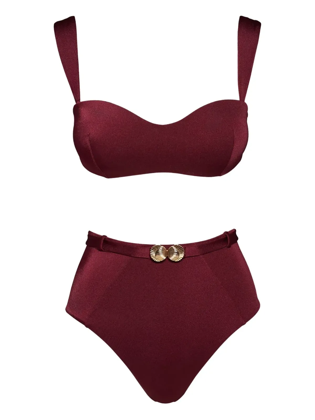 Noire Swimwear ベルト付きハイウェスト水着 - 画像1