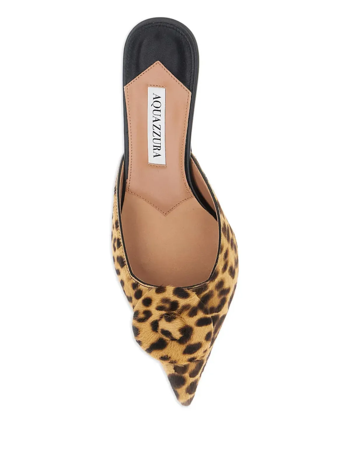 Aquazzura 50mm The Hoop レオパード柄リボン付きミュール - 画像4