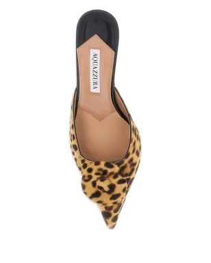 Aquazzura 50mm The Hoop レオパード柄リボン付きミュール - サムネイル4